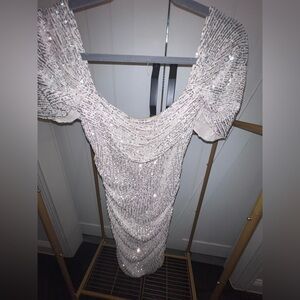 Hello Molly Shimmering Silver Sequin Outfit